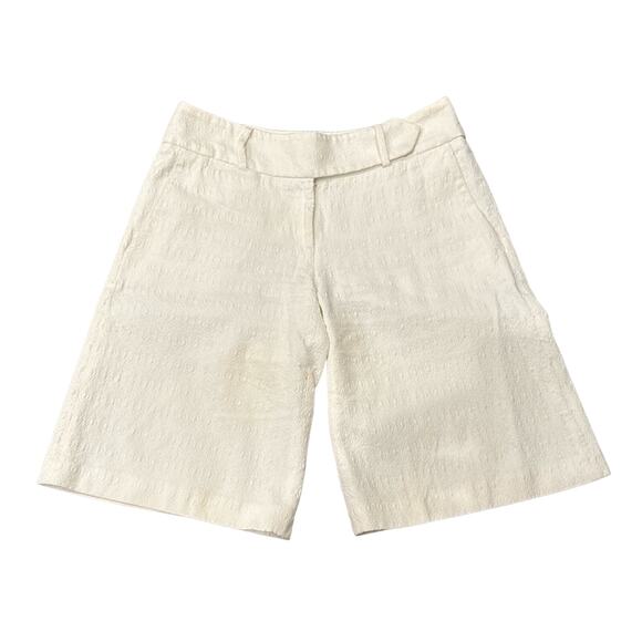 Milly of New York Women's Jacquard Bermuda Shorts White Size 6 - Picture 1 of 9